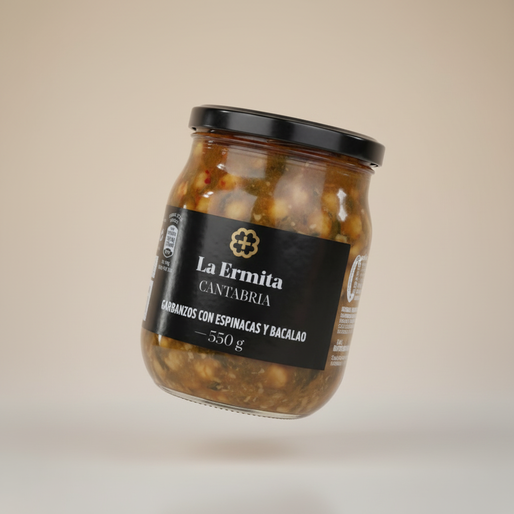 Garbanzos con Espinacas Y Bacalao, La Ermita, 550 gr