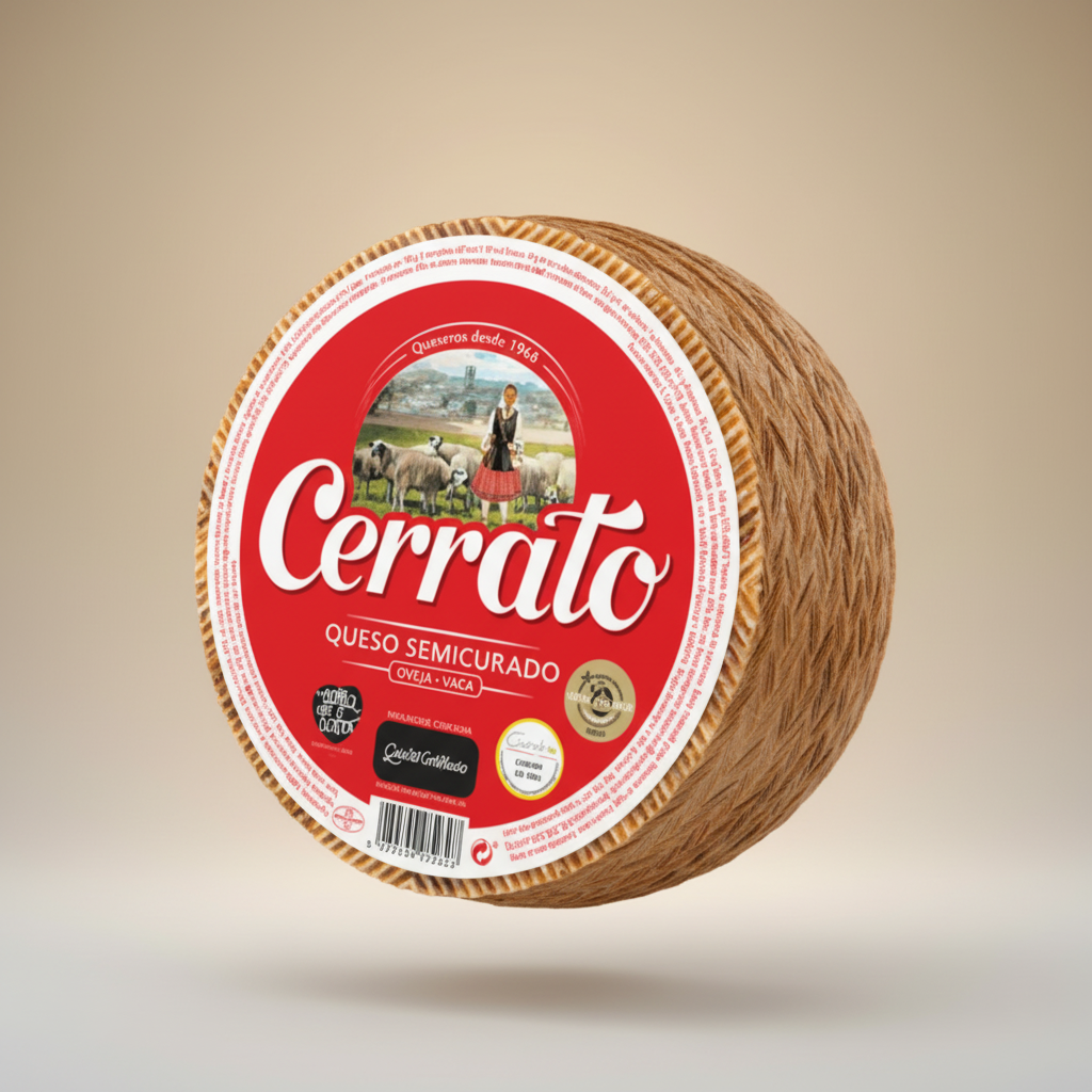 Queso de Oveja y Vaca Semicurado Cerrato, 1 kg pieza aprox.